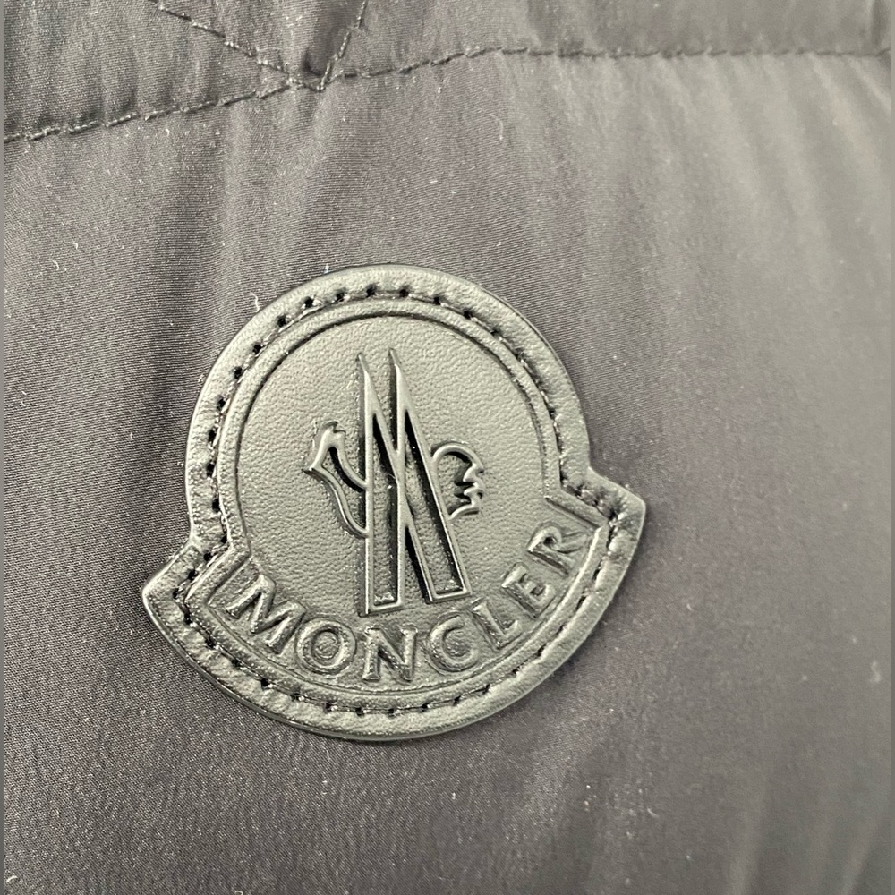Moncler Pires Logo Appliquéd Quilted Shell Down Biker Jacket Black size 4 - Picture 7 of 17